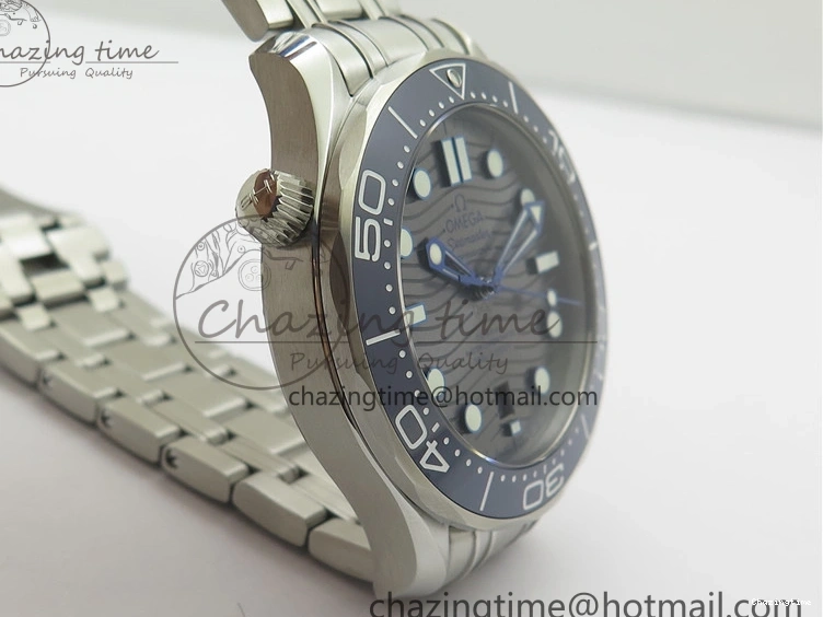 0401 Seamaster Diver 300M ORF 1:1 Best Edition Blue Ceramic Gray Dial on SS Bracelet A HighQuality 7867
